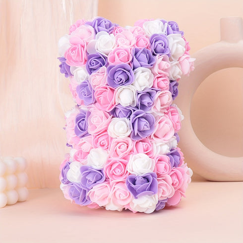 Artificial Eternal Flower Rose Bear Mixed colors